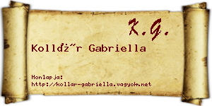 Kollár Gabriella névjegykártya